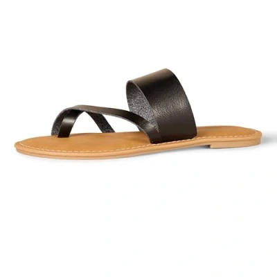 Image of Amazon Essentials Women&#039;s One Band Flip Flop Sandal, Black, 8 UK