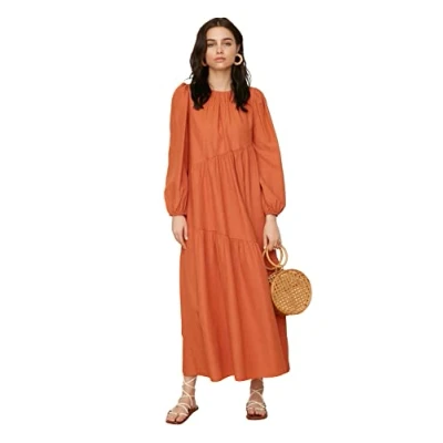 Image of Trendyol Women Modest Maxi A line Regular Woven Dresses