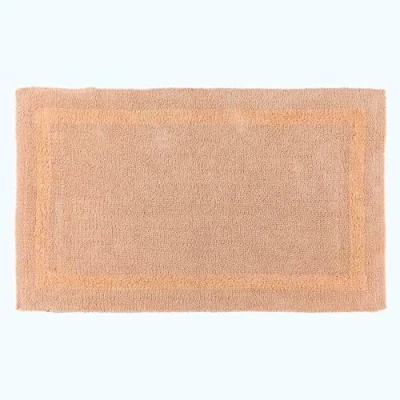 Image of HOMESCAPES Extra Large Bath Mat, Luxury 1600gsm Super Soft 100% Cotton, Reversible Bathroom Mats Non Slip, Washable, Absorbent, Quick Dry, Peach Rug, 70 x 120 cm