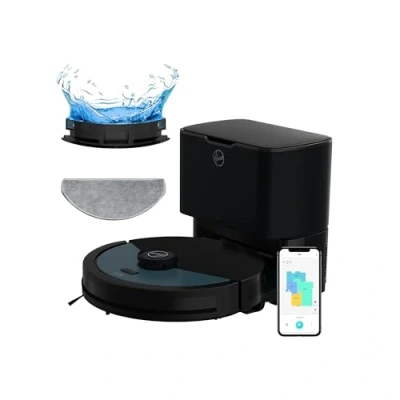 Image of Hoover HG4 Hydro Pro Robot Vacuum &amp; Mopping Cleaner, Up to 4000Pa Suction, Laser Navigation, Wi Fi, Self Emptying and Charging Base, Obstacle Sensor, Customisable Home Map [HG450HP]