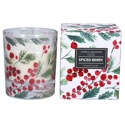 Image of Gisela Graham Red Berry Boxed Candle in Pot