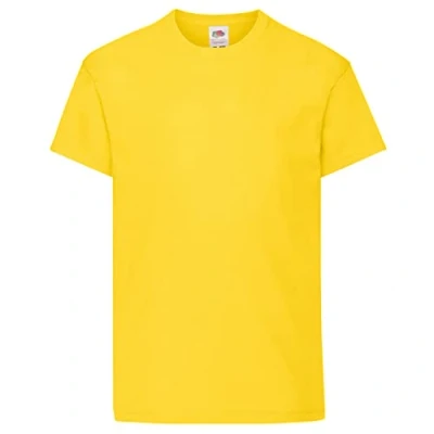 Image of Fruit of the Loom Childrens/Kids Original Short Sleeve T Shirt (7 8 Years) (Yellow)