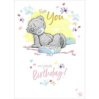 Image of Me To You Bear Tatty Teddy Sat With Chocolates Birthday Card