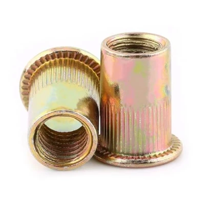 Image of FTVOGUE 20Pcs M8 Rivet Nuts,Carbon Steel Flat Threaded Nut Flange Rivnut Fastener