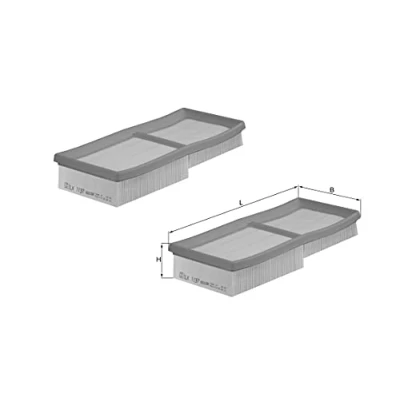 Image of 05098424AA, 05098424AB, 05098424AC, 5098424AA, 5098424AB Air Filter MAHLE ORIGINAL LX 1137/S 50,1mm 118mm 272,0mm Insert MERCEDES BENZ: SLK