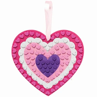 Image of Baker Ross Heart Mosaic Decoration Kits Pack of 5, Valentines Crafts for Kids (FC453)