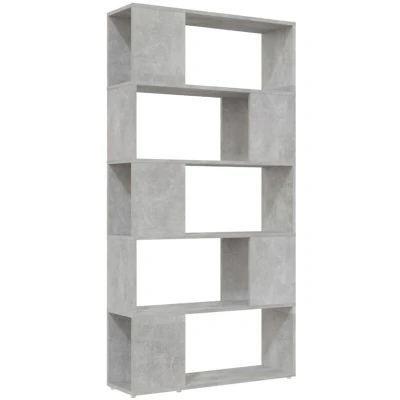 Image of vidaXL Book Cabinet Room Divider Concrete Grey 80x24x155 cm Engineered Wood