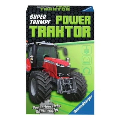 Image of Ravensburger Card Game, Supertrumpf Power Tractor 20689, Quartet and Trump Game for Technology Fans from 7 Years