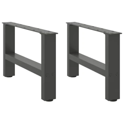 Image of vidaXL Anthracite Coffee Table Legs Adjustable Steel Furniture for Living Room/Dining Room 50x(30 31) cm