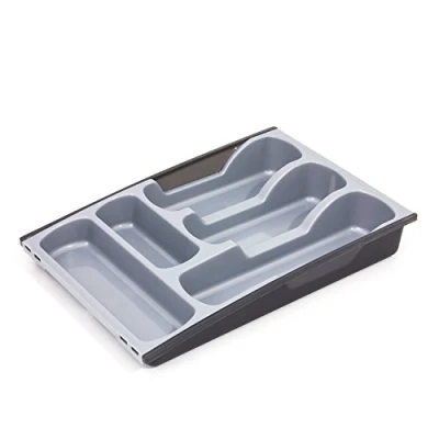 Image of Curver Plastic Flexible 30 to 50 cm Cutlery Tray Silver
