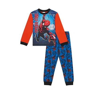 Image of Marvel Boys Spiderman Pyjamas Pjs Ages 2 to 12 Years Old, Official Merchandise (11 Years) Blue