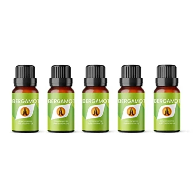 Image of Aroma Energy Bergamot Essential Oil 50ml (5 x 10ml Bottles) 100% Pure &amp; Natural