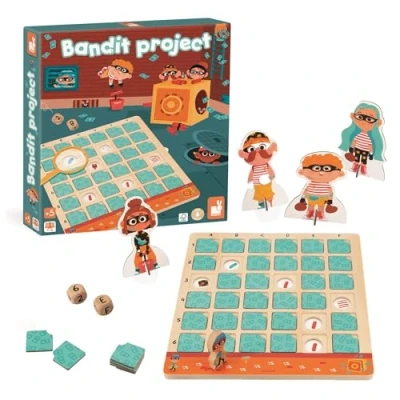 Image of Janod Bandit Project A Children’s Game of Logic and Reflection Double Entry Board FSC Wood Cardboard 5 Years +, J05087
