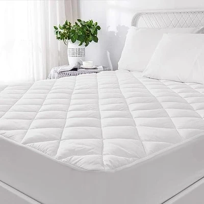 Image of Hafaa King Size Mattress Protector 2 Pack Extra Deep 30 Cm Bed Fitted Stretch Skirt Quilted Pad Single Anti Allergy Microfiber Cover (150 x 200 Cm)