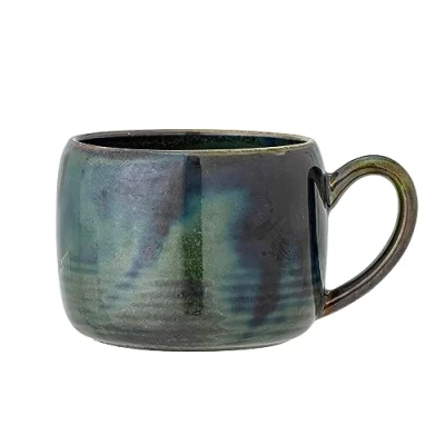 Image of Bloomingville Arjin Large Premium Quality Blue Stoneware Mug 12 oz Ideal for Hot &amp; Cold Beverages Stylish and Durable Microwave Dishwasher Safe Perfect Kitchenware Collection Addition