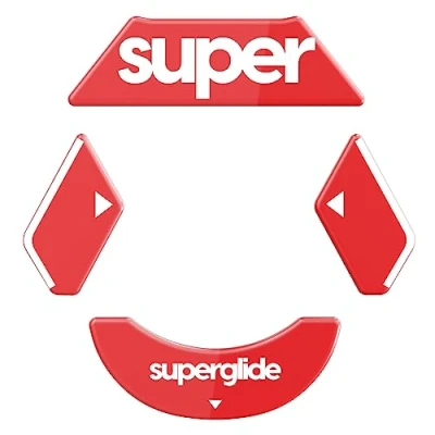 Image of Superglide2 New Controllable Speed Textured Surface Smoothest Mouse Feet/Glides Made with Ultra Strong Glass Smooth and Durable Sole for Logitech G900/903[RED]