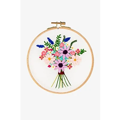 Image of DMC Cosmos Bouqet Embroidery Kit