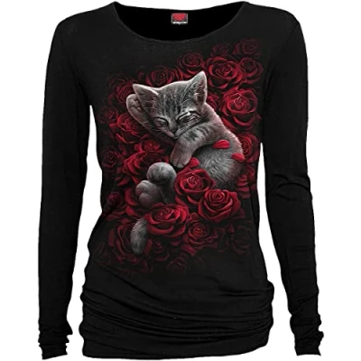 Image of Spiral Bed of Roses Baggy Top Black S