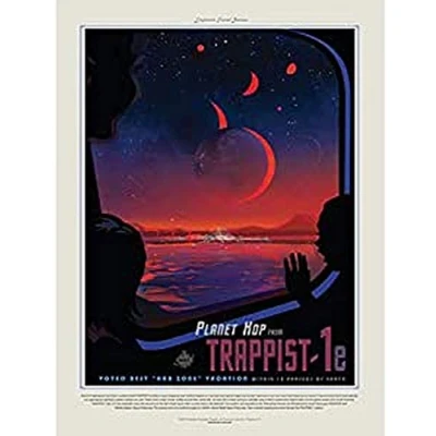 Image of Wee Blue Coo NASA Space Travel Advert Trappist 1E Unframed Wall Art Print Poster Home Decor Premium