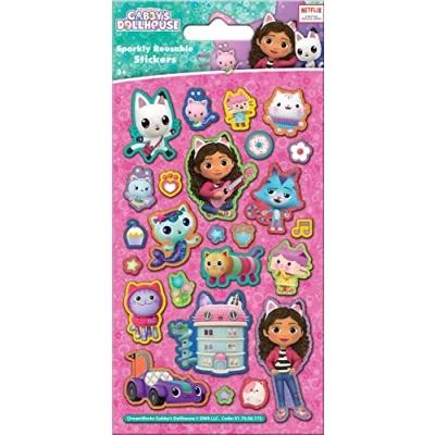 Image of Gabby&#039;s Dollhouse Sparkly Reusable Stickers Official Licensed Product