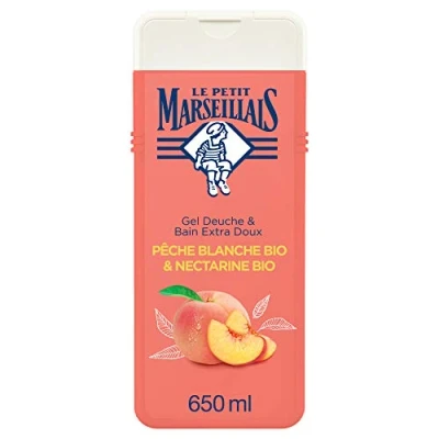 Image of Le Petit Marseillais Extra Gentle Bath &amp; Shower Gel White Peach Organic Nectarine 650ml