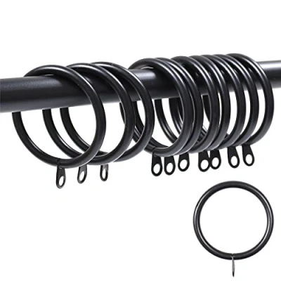 Image of 50x Black 42mm Metal Curtain Rings