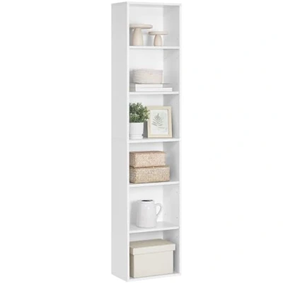 Image of VASAGLE Bookcase, Bookshelf with 6 Shelves, for Living Room, Study, Office, Bedroom, Modern Style, 24 x 40 178.5 cm, Cloud White LBC167T14