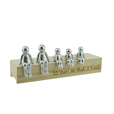 Image of Pirantin 20th Anniversary Idea 20 Years We Made A Family Metal Ornament Choose Your Combination Box &amp; Woodgrain May Vary(3 Children)