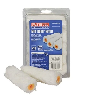 Image of Faithfull RMINI10M Mini Roller Refills Medium Pile (Pack of 10)