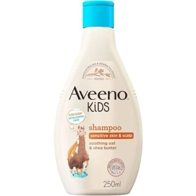 Image of Aveeno Baby Kids Shampoo 250ml Enriched with Soothing Oat &amp; Shea Butter Childrens Developed for Your Little Superhero Toiletries Sets