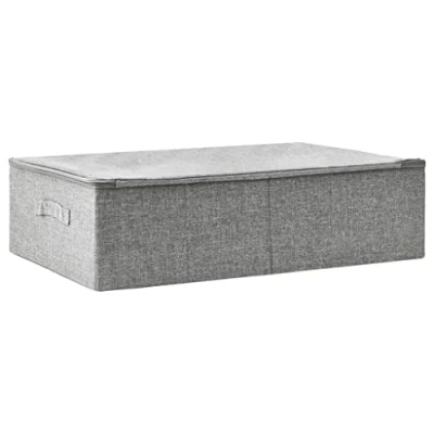 Image of vidaXL Modern Fabric Storage Box 70x40x18 cm in Grey Durable, Foldable, with User Friendly Handle for Home Organization and Decor