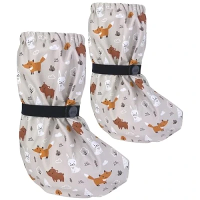 Image of HECKBO Baby rain Booties 3 18 Months Snail Waterproof with Fleece Lining Outdoor mud Shoes for Babies &amp; Toddlers