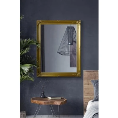 Image of ANTIQUE GOLD VERY LARGE SHABBY CHIC STYLE MIRROR 36&quot; X 46&quot; OVERALL SIZE (90cm 115cm) TV SHOW SUPPLIER