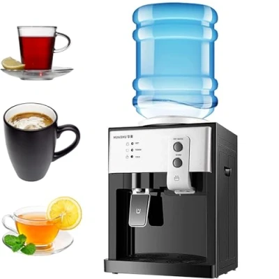 Image of Top Loading Water Cooler Dispenser,Mini Dispenser Countertop, Desktop Electric Hot and Cold Dispenser,Cold/Hot of 3 Temperature Settings (Color : Silver)