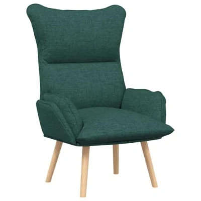 Image of vidaXL Relaxing Chair Dark Green Fabric