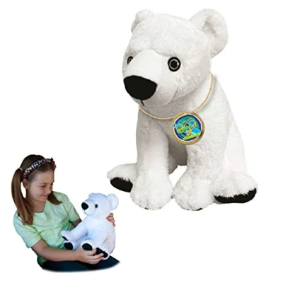 Image of EcoBuddiez Polar Bear from Deluxebase. Large 30cm Soft Plush Animals made Recycled Plastic Bottles. Eco Friendly Cuddly Gift for Kids and Cute Stuffed Animal Toy Toddlers.