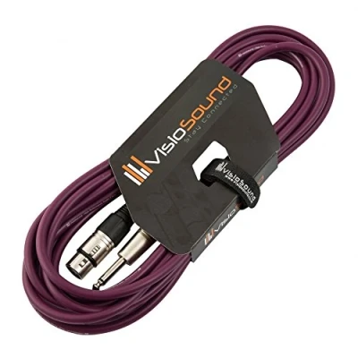 Image of Female XLR to 6.35mm 1/4&quot; Mono Jack Lead/Microphone/Signal Cable / 6 Colours 6m Purple