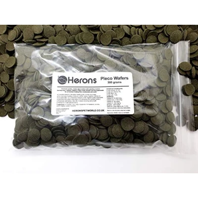 Image of HERONS Pleco Wafers [300g] Spirulina Algae Fish Food For All Bottom Feeders Plecos, Catfish, Bristlenose