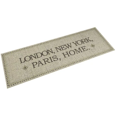 Image of vidaXL Kitchen Runner Rug 180x60 cm in Taupe Velvet Anti Fatigue Door Mat with Latex Backing, Skid Resistant, Washable