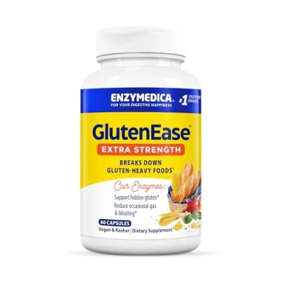Image of Enzymedica, GlutenEase Extra Strength, Gluten Digestive Support, 60 Capsules, Vegan, Soy Free