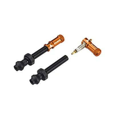 Image of Granite Juicy Nipple Valve Cap and Presta Stem Set, Bike Tyre Caps Dust Covers with Core Removing Function, Durable Alloy (Orange)