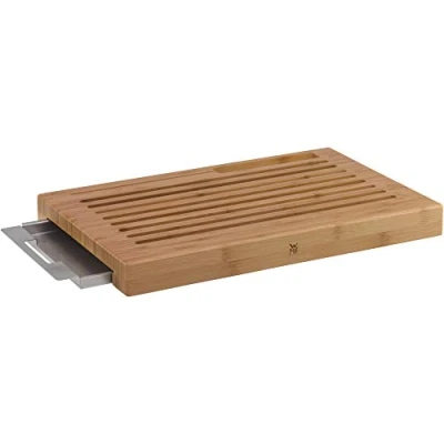 Image of WMF Bread Cutting, Contents Chopping Board (44 x 27 4.8 cm), 1x Cromargan Tray/Crumb Bowl Item Number: 1892014500, Natural