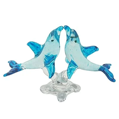 Image of VIE Hand Blown Glass Sculpture, Dolphin (#005)
