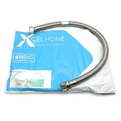 Image of Xcel Home™ 1x WRAS Approved 15mm Compression x 1/2&quot; BSP (500mm Long) Flexible Tap Connector Pipes Monobloc Mixer Connectors Kitchen Sink/Bathroom Basin Stainless Steel Braided Flexi Pipe Tails