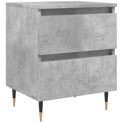 Image of vidaXL Bed Cabinet Concrete Grey 40x35x50 cm Engineered Wood