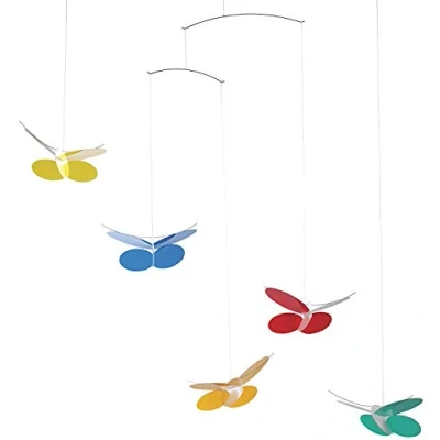 Image of Flensted Mobiles Butterflies Mobile, Steel, Multi Colour, 68 x 45 cm