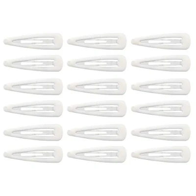 Image of 18 x White Sleepy Clips/ Snap Hair Clips School Colours