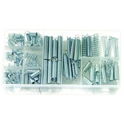 Image of Dunnet Tools 200 Pcs Tension Springs Assortment Compression Assorted Extension Metal Spiral Kit Extended Compressed Set With Storage Case