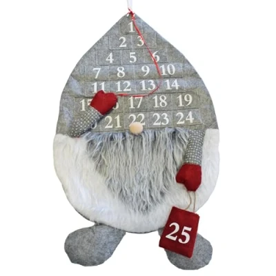 Image of Christmas Advent Calendar Gonk Design 24 Fabric Pockets Add your own Treats Grey