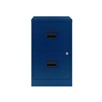 Image of 2 Drawer Metal Filing Cabinet Oxford Blue Bisley